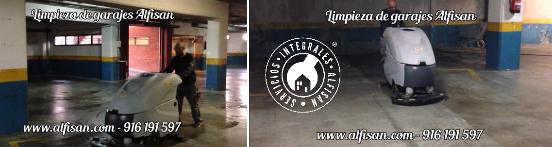 Limpieza de garajes utilizando fregadora en Cuenca