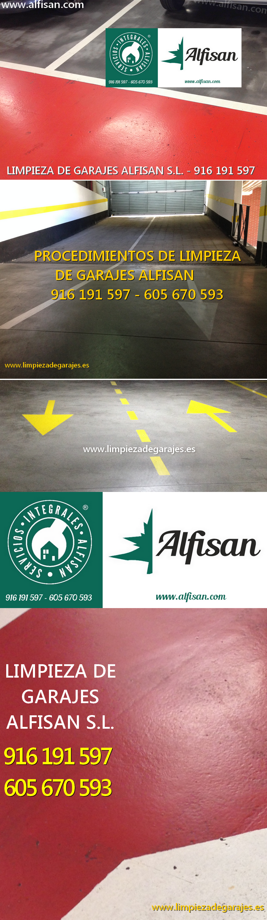 Procedimientos de limpieza de garajes Madrid Alfisan